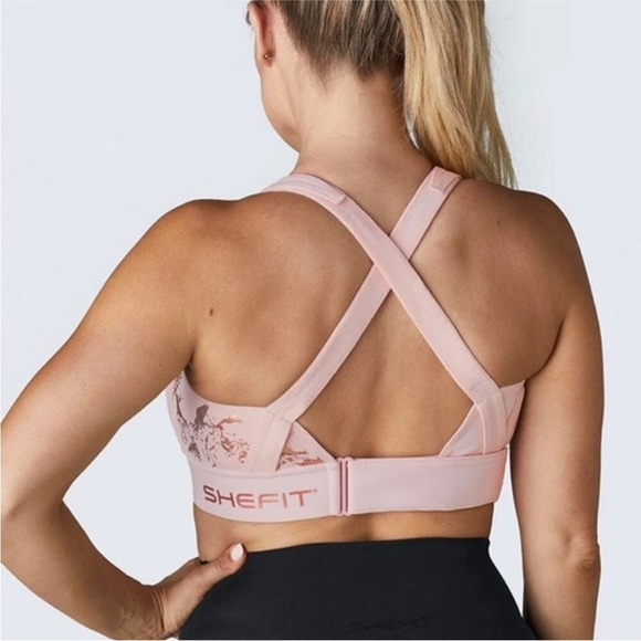 Shefit Flex Sports Bra Medium Impact Bra in Blush Size 4 Luxe - Picture 2 of 8